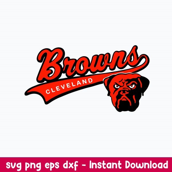 Cleveland Browns Logo With Bulldog Svg, Cleveland Browns Svg, Bulldog Svg, Sport Svg, Png Dxf Eps File.jpeg