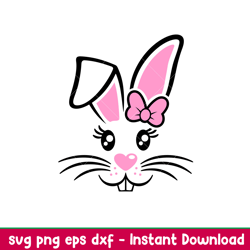 Easter Bunny Girl, Easter Bunny Girl Svg, Happy Easter Svg, Easter egg Svg, Spring Svg, png, dxf, eps file