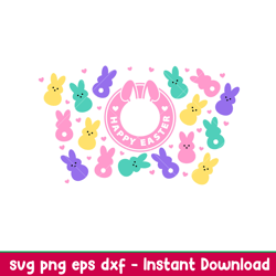 Happy Easter Full Wrap, Happy Easter Full Wrap Svg, Starbucks Svg, Coffee Ring Svg, Cold Cup Svg, png, dxf, eps file