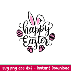 Happy Easter, Snuggle Bunny Svg, Happy Easter Svg, Easter egg Svg, Spring Svg, png,eps, dxf file