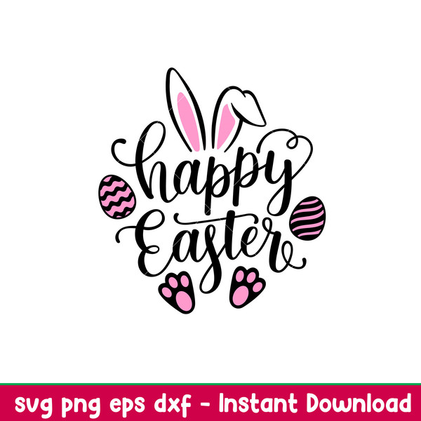 Happy Easter, Snuggle Bunny Svg, Happy Easter Svg, Easter egg Svg, Spring Svg, png,eps, dxf file.jpeg