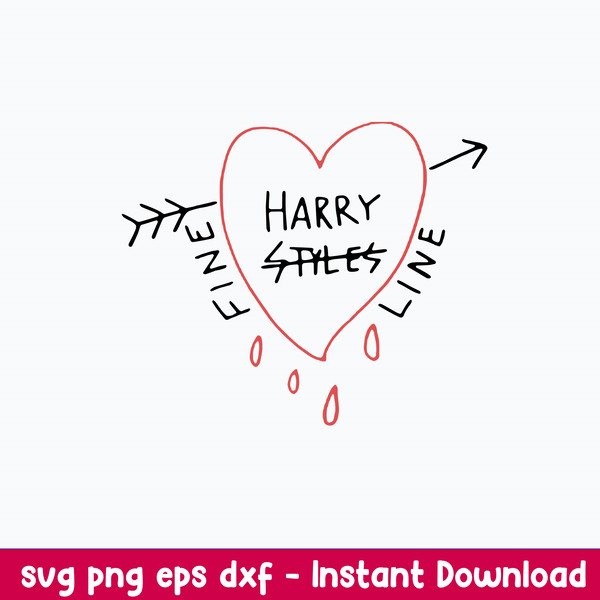 Harry Style Fine Line Svg, Harry Style Heart Svg, Png Dxf Eps File.jpeg
