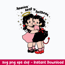 Heavensent and Hellbent Svg, Png Dxf Eps File