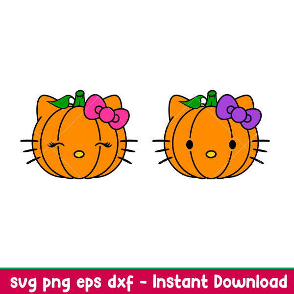 Hello Kitty Pumpkin Bundle, Hello Kitty Pumpkin Bundle Svg, Halloween Svg, Spooky Season Svg, Trick or Treat Svg,dxf,eps,png file.jpeg