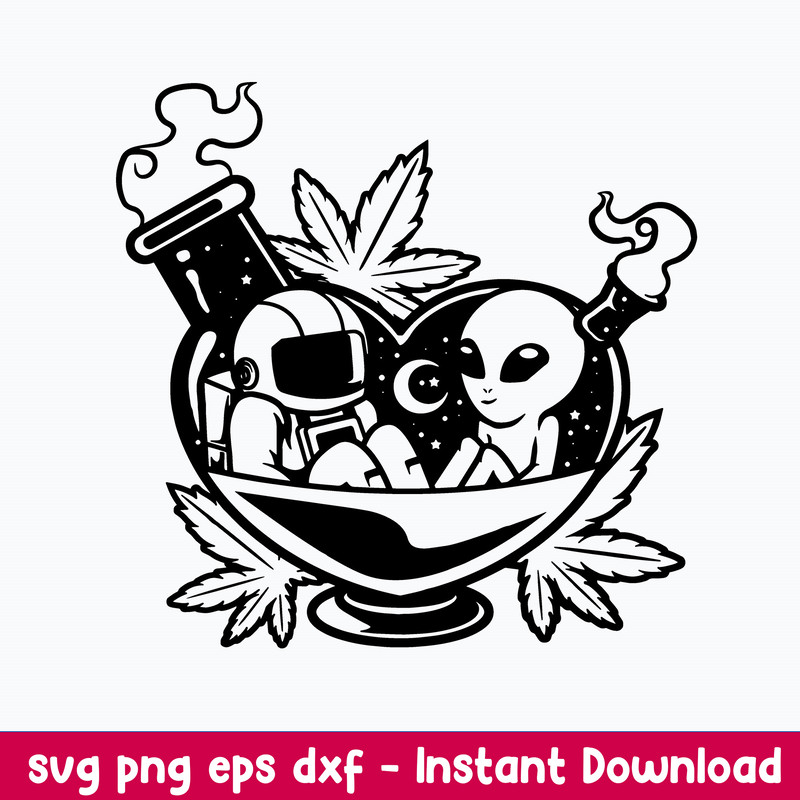 High Astronaut and Alien Svg, Png Dxf Eps Digital File.jpeg