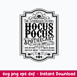 Hocus Pocus Apothecary Svg, Hocus Pocus Svg, Haloween Svg, Png Dxf Eps File