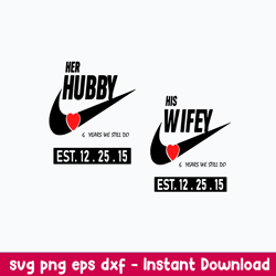 Hubby _ Wifey Couple Svg, Nike Svg, Png Dxf Eps File