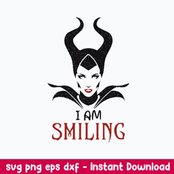 I am smileing Svg, Maleficent svg, Halloween Svg, png Dxf Eps File