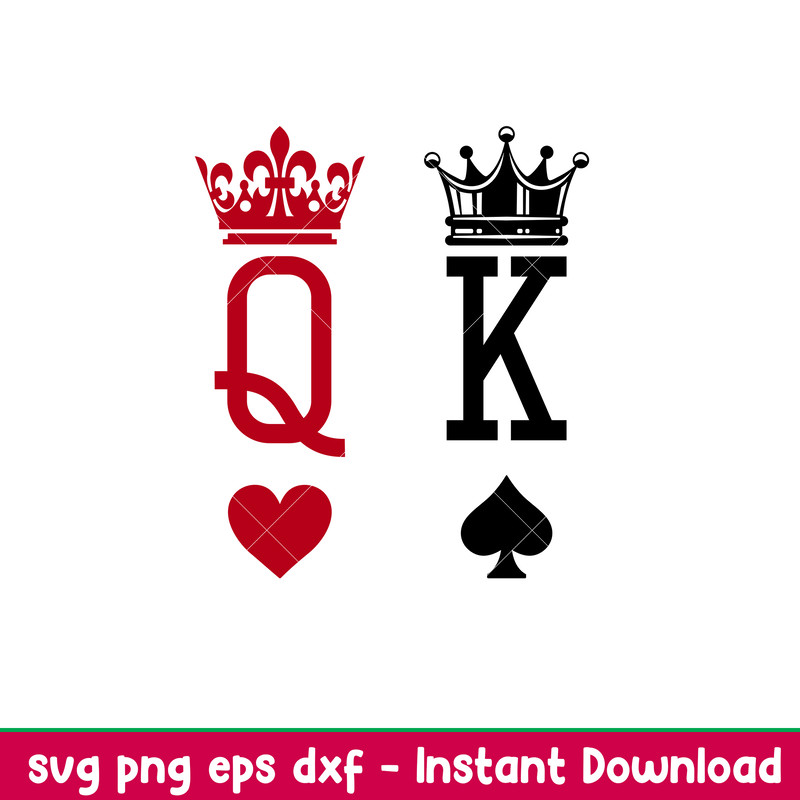 King Queen, King Queen Svg, Valentine’s Day Svg, Couple Matching Svg, Love Svg, png, dxf, eps file.jpeg