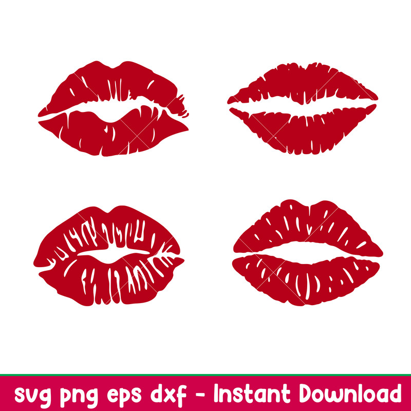 Kiss Lips Bundle, Kiss Lips Bundle Svg, Valentine’s Day Svg, Valentine Svg, Love Svg, png, dxf, eps file.jpeg