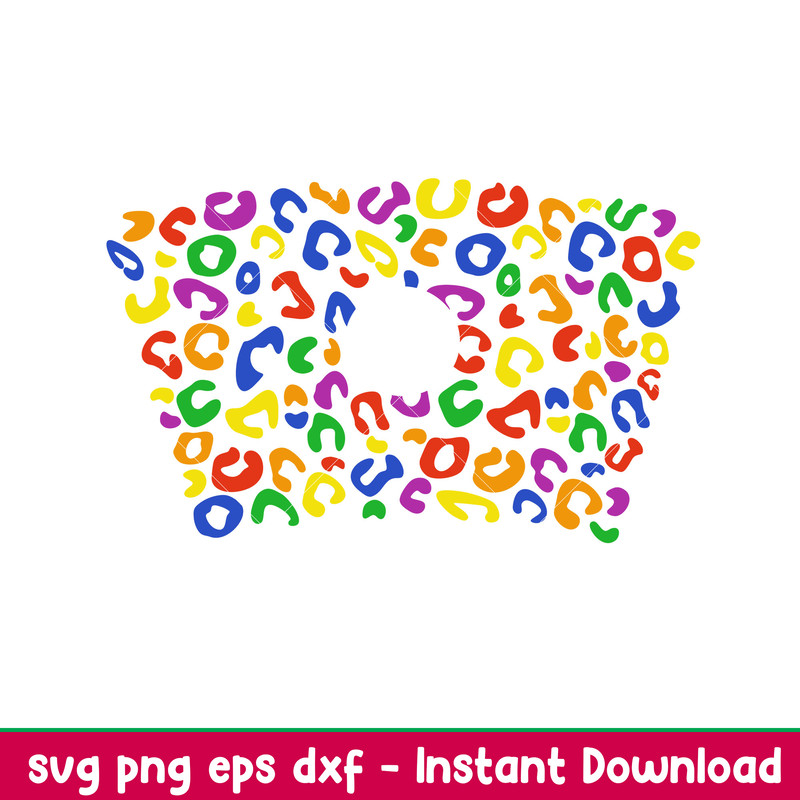 LGBT Pride Leopard Full Wrap, LGBT Pride Leopard Full Wrap Svg, Starbucks Svg, Coffee Ring Svg, Cold Cup Svg, png, dxf, eps file.jpeg