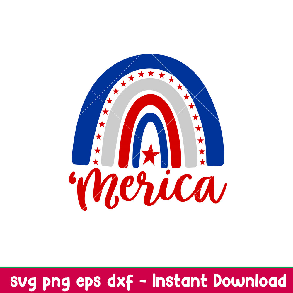 Merica Boho Rainbow, Merica Boho Rainbow Svg, 4th of July Svg, Patriotic Svg, Independence Day Svg, USA Svg, png,dxf,eps file.jpeg