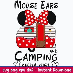 Mouse Aers And Camping Kinda Girl Svg, Png Dxf Eps File