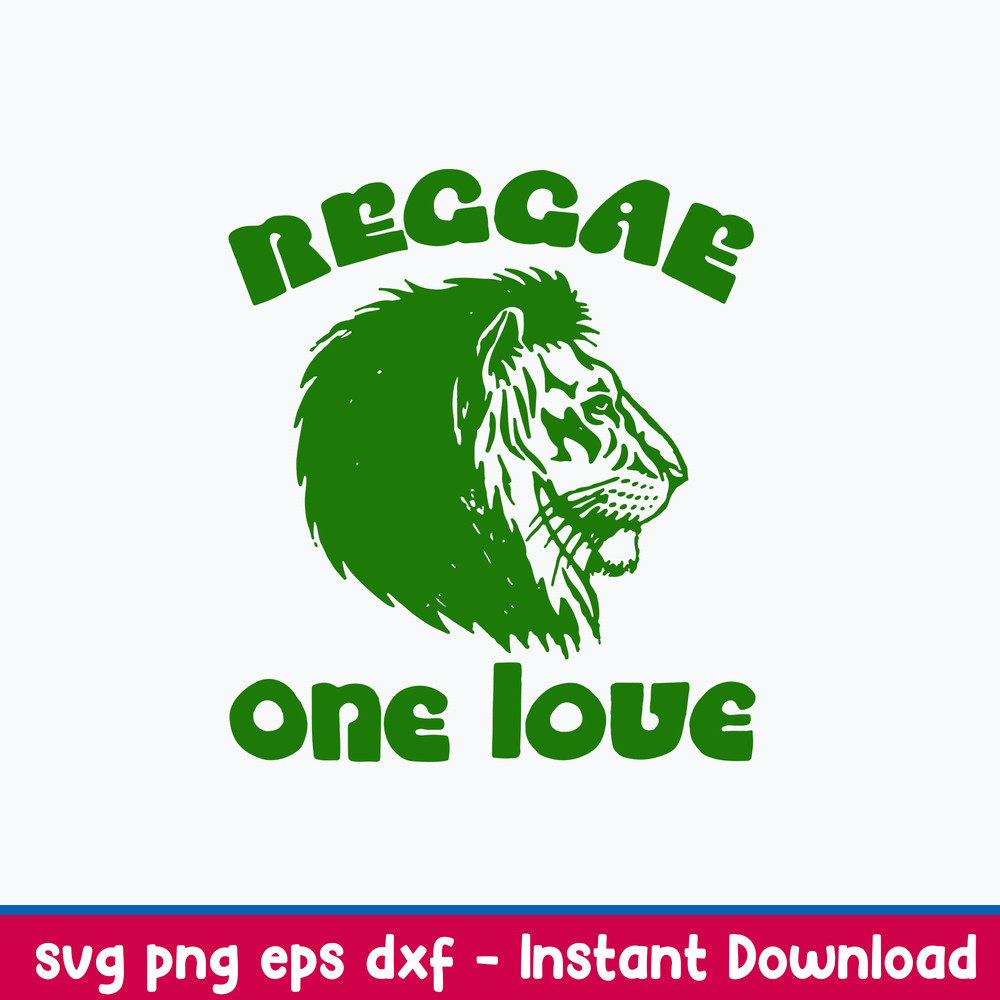 One Love Reggae Svg, Lion Svg, Png Dxf Eps File.jpeg