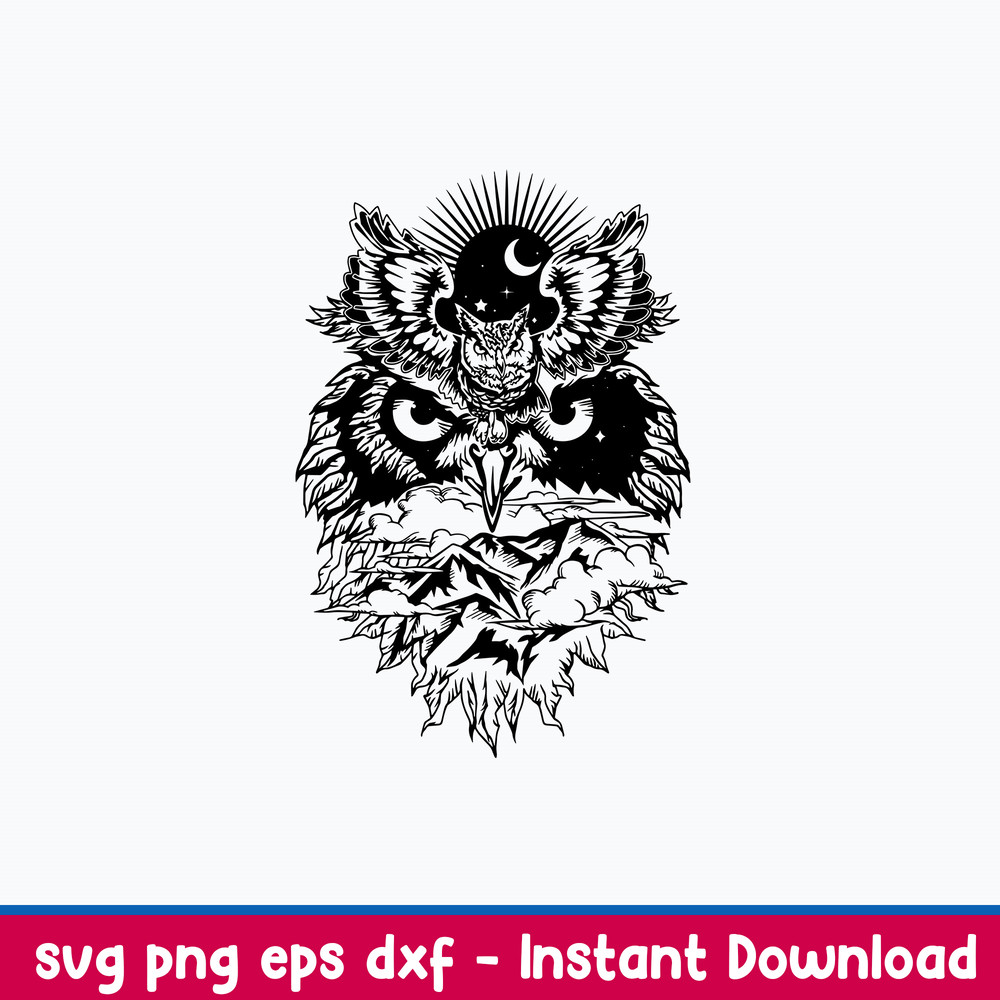Owl Head Svg, Owl Head Clipart Svg, Png Dxf Eps File.jpeg