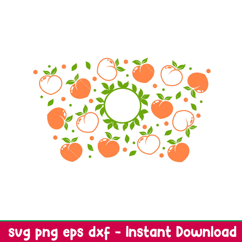 Peach Summer Full Wrap, Peach Summer Full Wrap Svg, Starbucks Svg, Coffee Ring Svg, Cold Cup Svg,png,dxf,eps file.jpeg