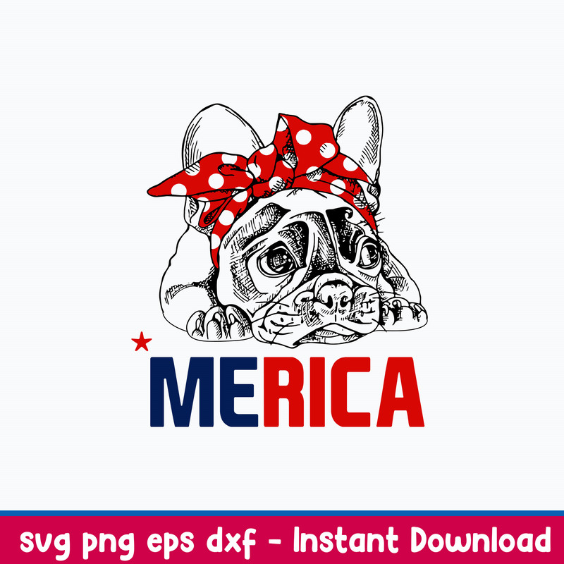 Pug Merica Svg, Pugdog 4th of july Svg, Png Dxf Eps File.jpeg