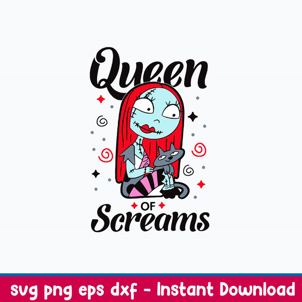 Queen of Screams Svg, Sally Svg, Png Dxf Eps File.jpeg
