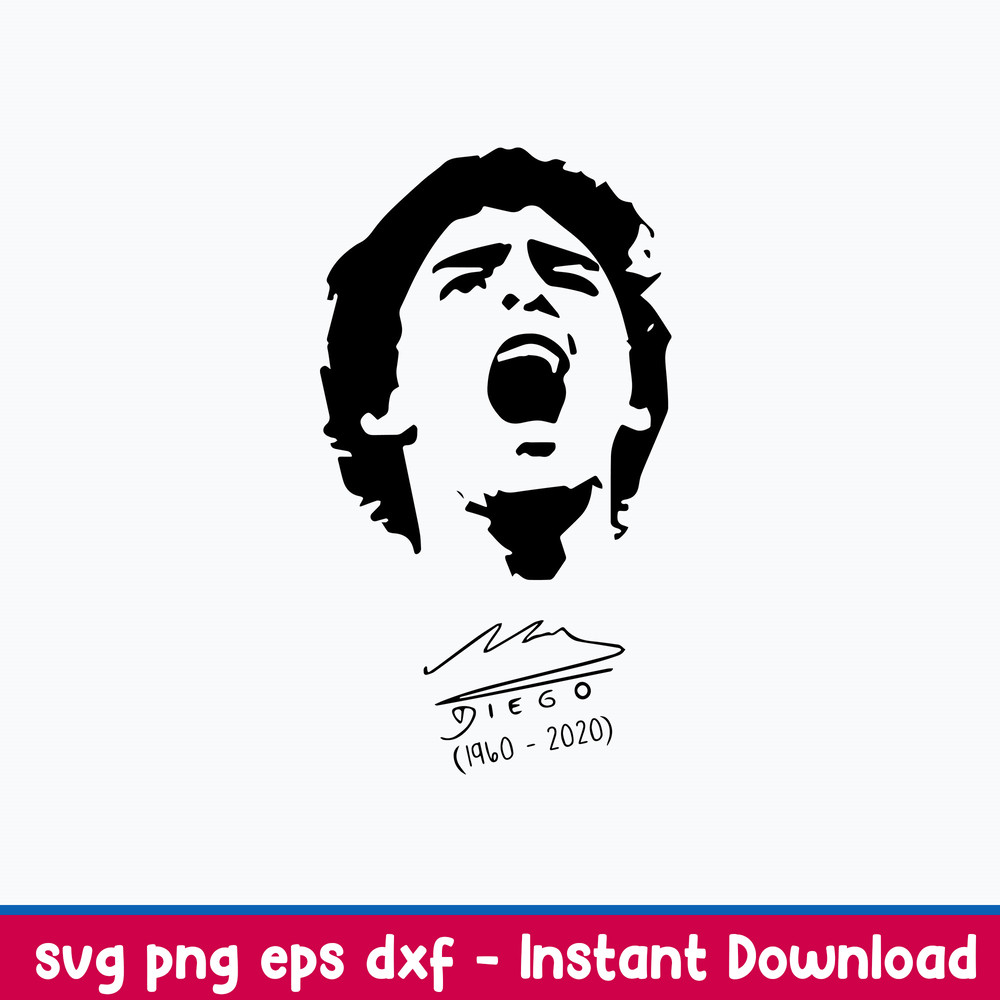 Rip Diego Maradona Argentina Soccer Legend Svg Png Dxf Eps File.jpeg