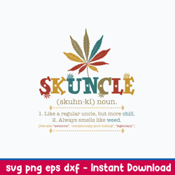 Skuncle Svg, Marijuana Weed Cannbis Stoner Svg, Png Dxf Eps File