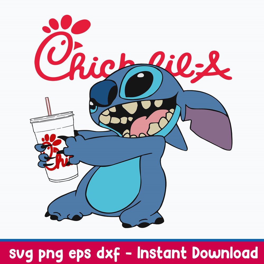Stitch Chick Fil A Svg, Stitch Coffee Svg, Stitch Cartoon Svg, Png Dxf Eps File.jpeg