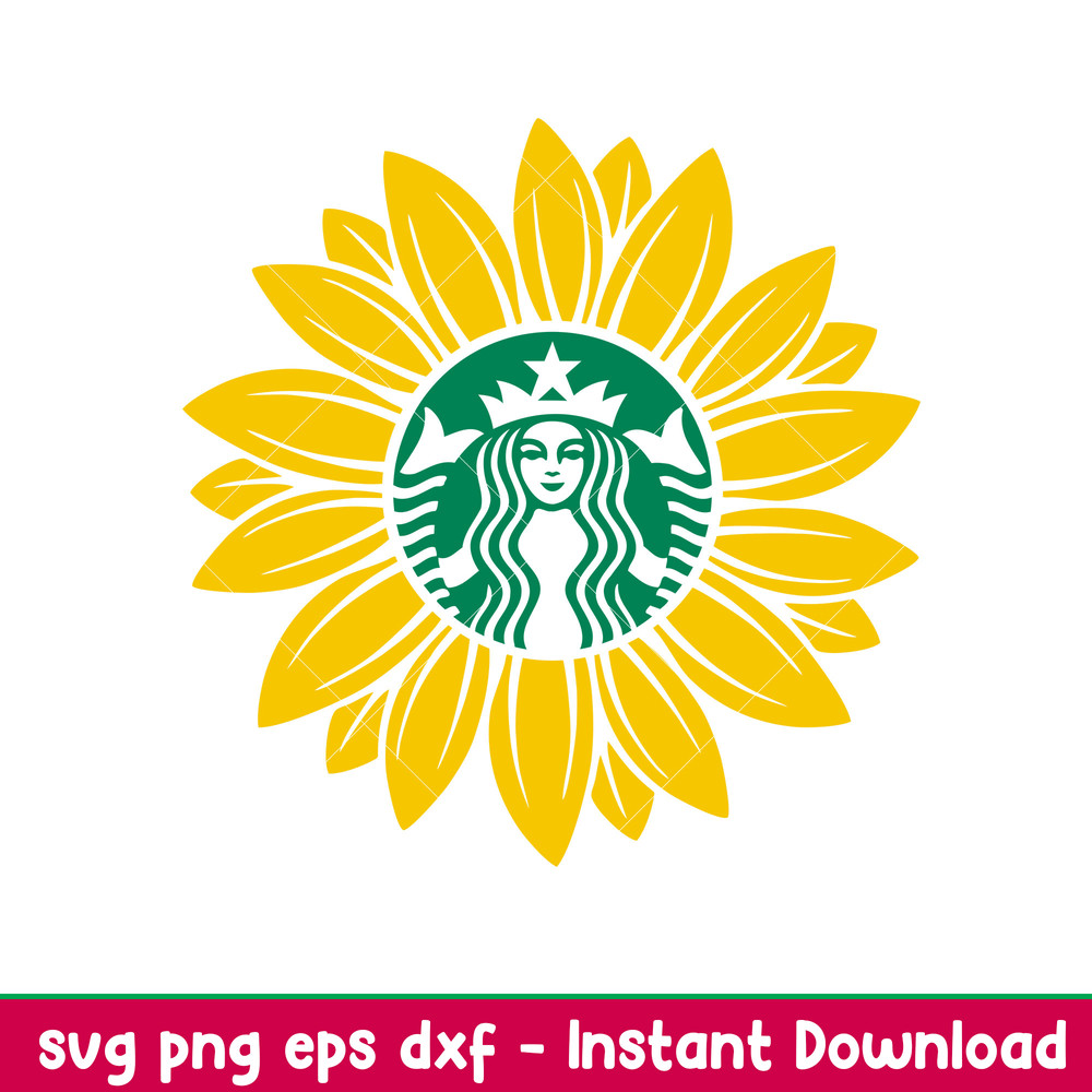 Sunflower Starbucks, Sunflower Starbucks Svg, St. Patrick’s Day Svg, Lucky Svg, Irish Svg, Clover Svg,png,dxf,eps file.jpeg