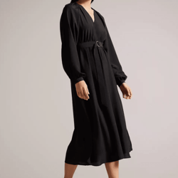 ted baker's elegant black dress is the epitome of sophisticated style