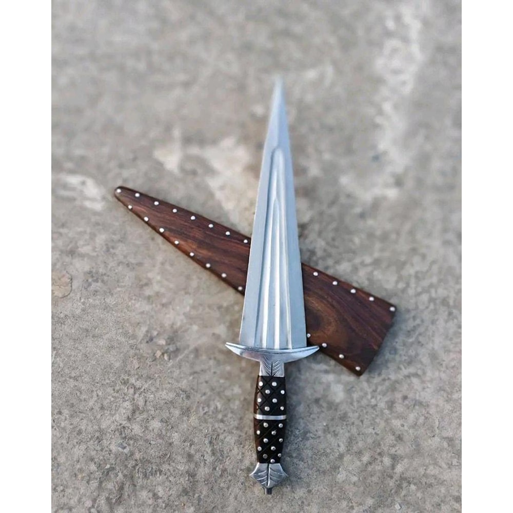 Custom Dagger Hunting Knife Wooden Scabbard Survival Knife Collector Gift 0
