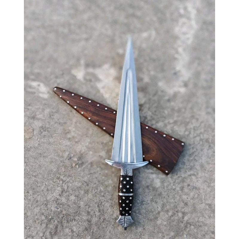 Custom Dagger Hunting Knife Wooden Scabbard Survival Knife Collector Gift 0