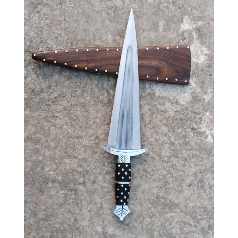 Custom Dagger Hunting Knife Wooden Scabbard Survival Knife Collector Gift 2