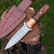 Custom Damascus Steel Boot Knife With Leather Sheath Outdoor Collector Gift 2
