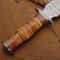 Custom Damascus Steel Dagger Hunting Knife Leather Handle With Sheath Collector Gift 4