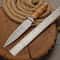 Custom Damascus Steel Dagger Hunting Knife Leather Handle With Sheath Collector Gift 7