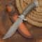 Custom Damascus Steel Full Tang Hunting Knife EDC Camping Collector Gift 0