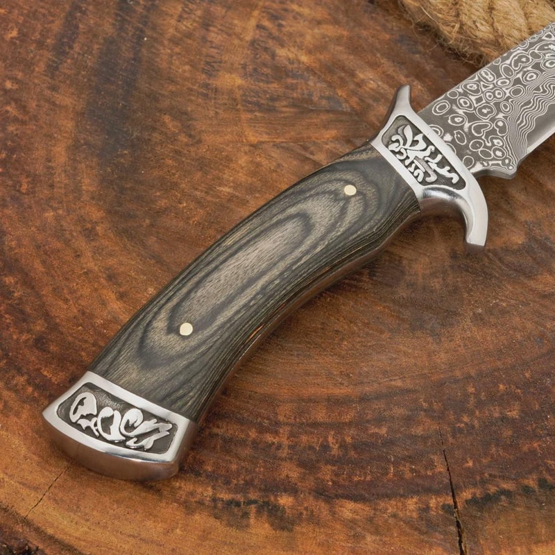 Custom Damascus Steel Full Tang Hunting Knife EDC Camping Collector Gift 5