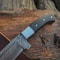 Custom Damascus Steel Machete Wood Handle Fixed Blade With Leather Sheath 3