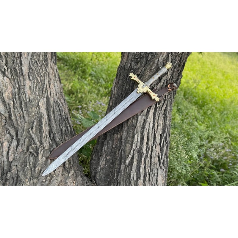 Custom Damascus Steel Serpent Sword Fantasy Medieval Display Piece Gift For Him 0