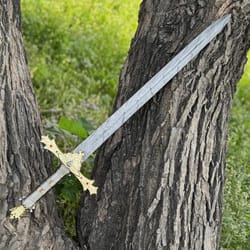 custom damascus steel serpent sword fantasy medieval display piece gift for him