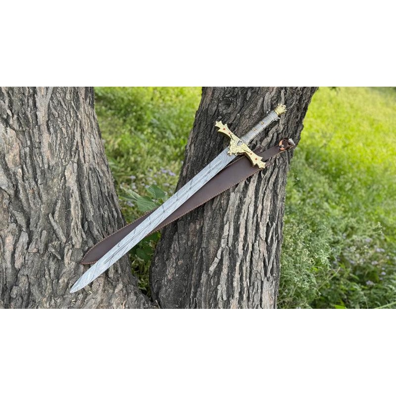 Custom Damascus Steel Serpent Sword Fantasy Medieval Display Piece Gift For Him 3