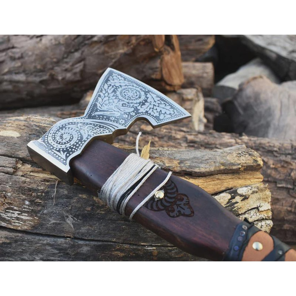 Custom High Carbon Steel Viking Hatchet Engraved Norse Axe Collector Gift 3