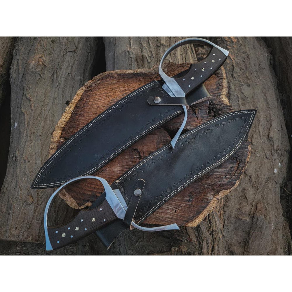 Premium Handmade Butterfly Swords Wing Chun Replica With Leather Sheaths 6