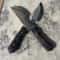 Handmade Tracker Knife Hunting Knife Pair Camping Survival Knives With Leather Sheaths 4