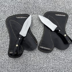handmade skinning knife skinner hunting bushcraft camping survival knife with leather sheath