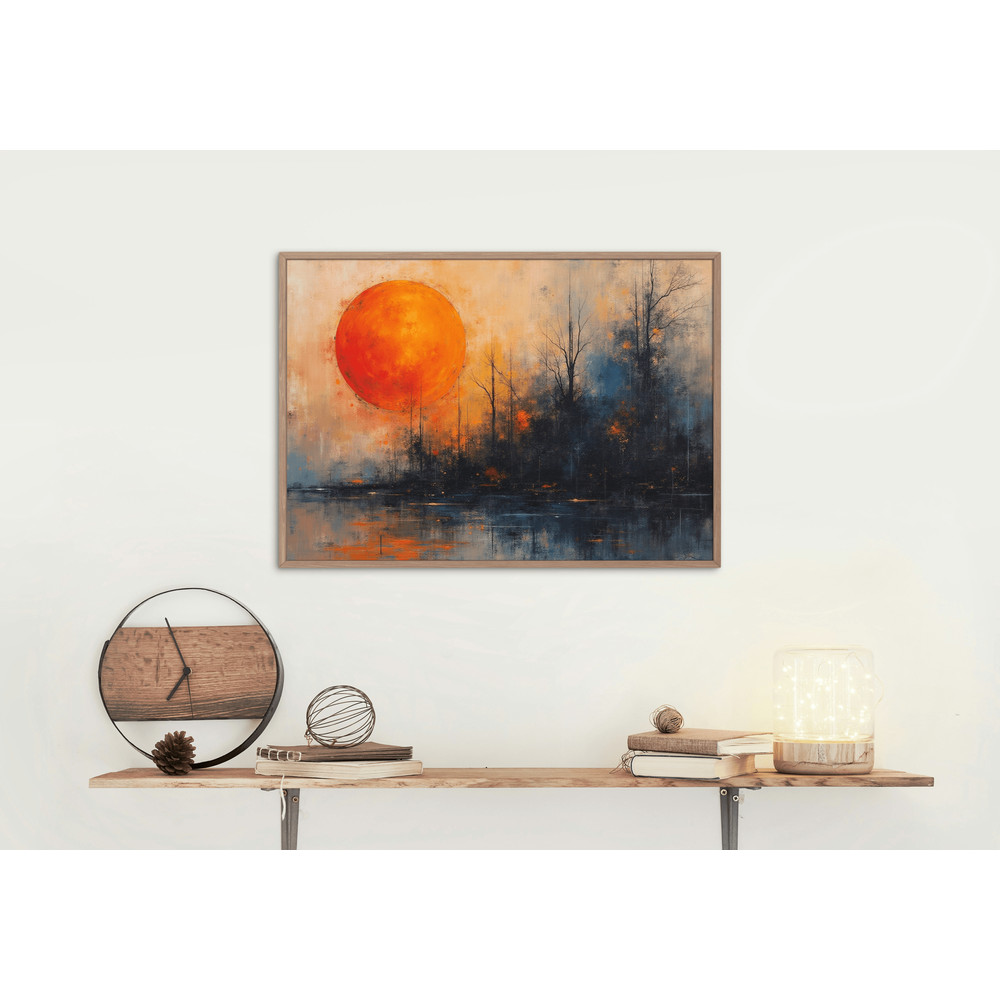 Sunrise Wall ArtTriptych Abstract Modern Minimalist Colour Poster 0