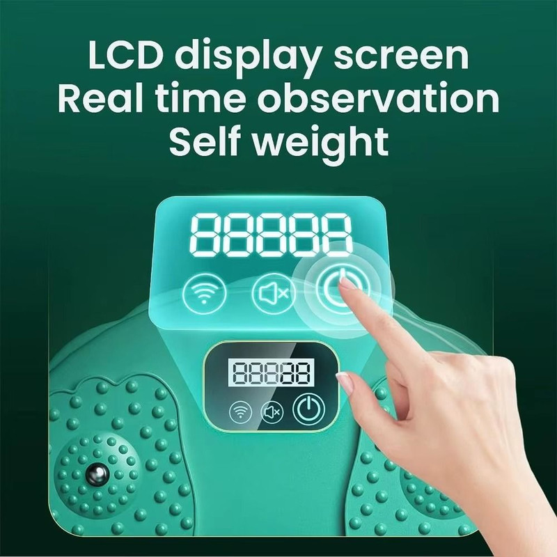 Rotatable Assist Fitness Slim Machine, Electronic LCD Display Waist Disc, Non Slip Base, Weight Loss Foot Massage Board