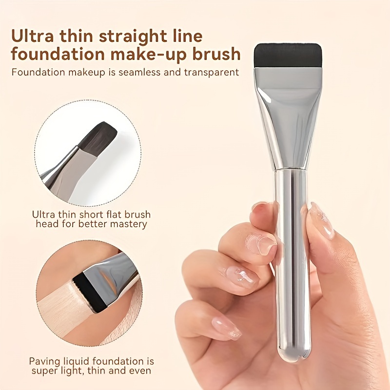 Oval Foundation Brush, Multi-Use Ultra-Fine Bristle, Hypoallergenic Nylon Makeup Brush for Perfect Face Contouring