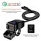 Handlebar Dual USB Socket with Switch Voltmeter, Motorcycle USB Fast Charger, Waterproof 12V Power Supply Adapter