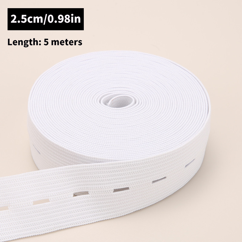 Braided Button Hole Elastic Belt Elastic Stretch Belt For Sewing DIY Clothing Accessories 6
