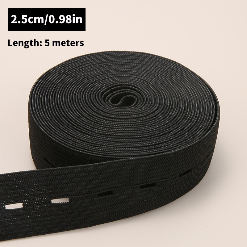Braided Button Hole Elastic Belt Elastic Stretch Belt For Sewing DIY Clothing Accessories 9