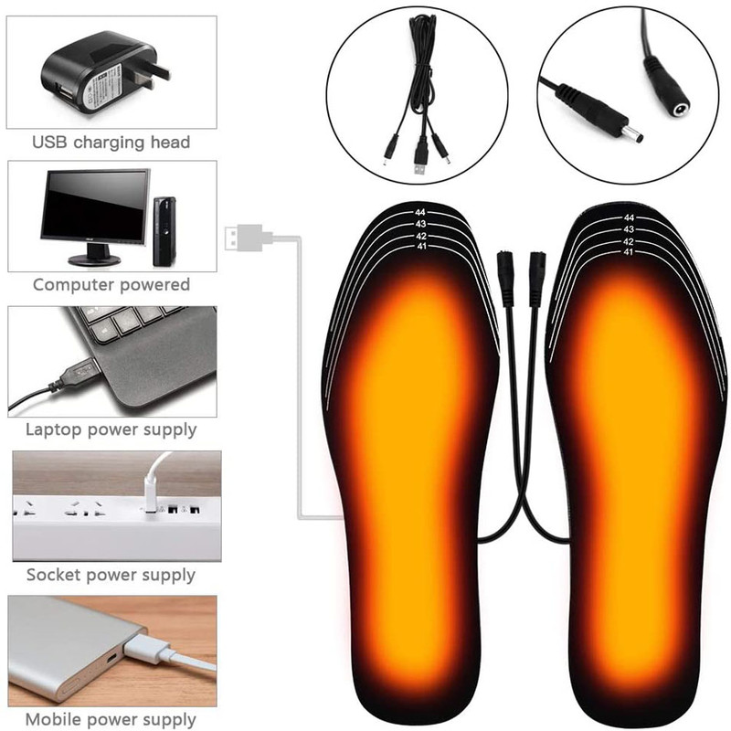 Electric Foot Heated Insoles USB Winter Warm Feet Pad Warming Sock Mat Outdoor Sports Heating Shoe 1